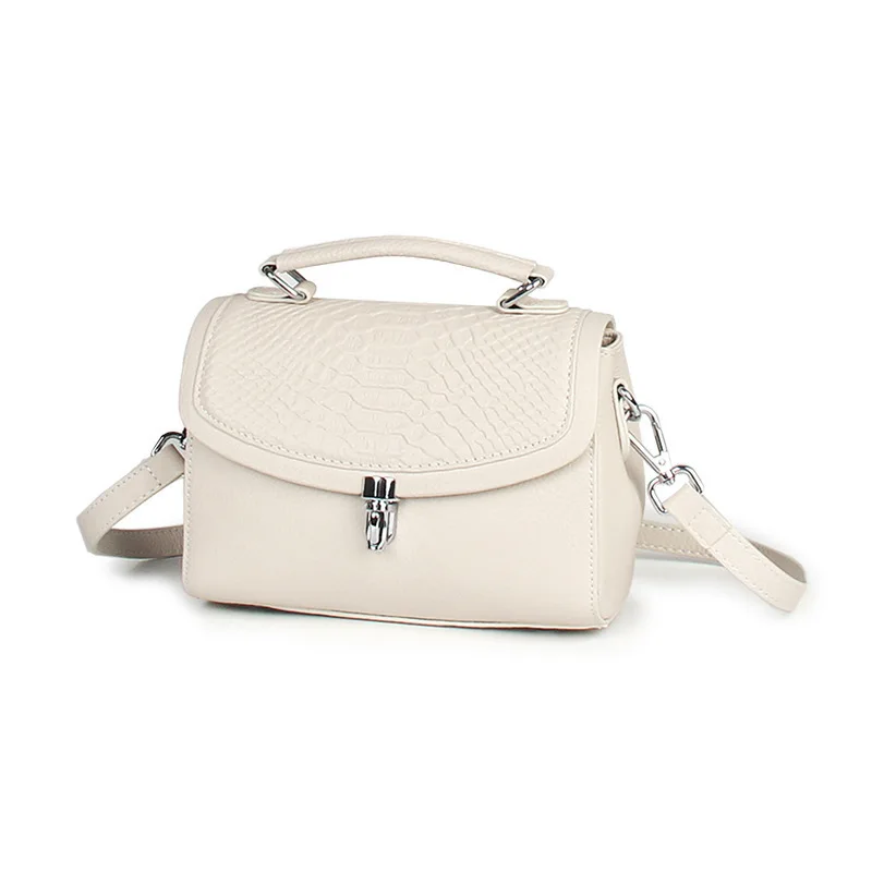Crossbody Cowhide Shoulder Bag Tote Handbag Women's Y2k White True Leather Top Layer Chain Highquality Versatile Retro Fashion