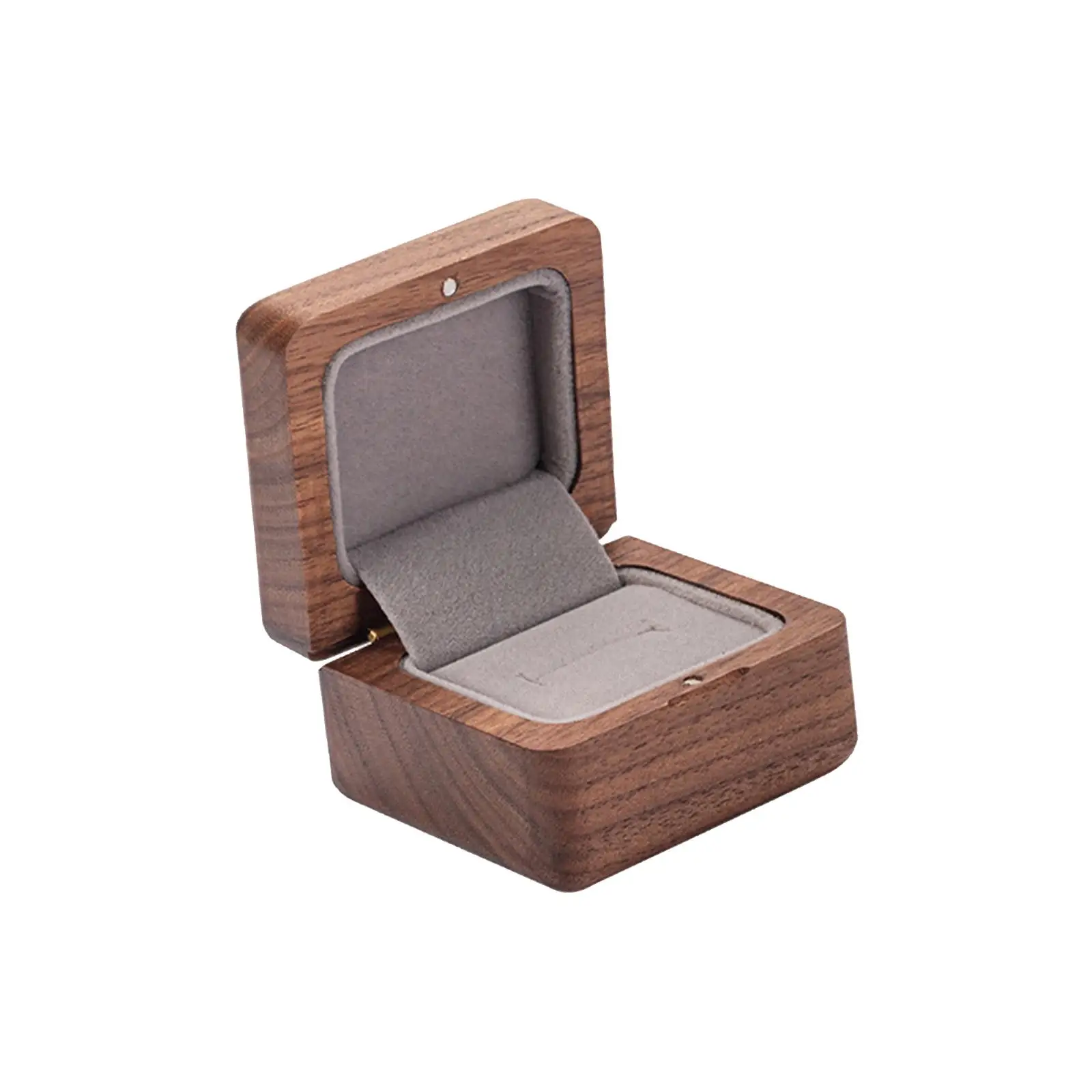 Handmade Wooden Ring Box Antique Jewelry Ring Bearer Holder Case for Engagement Proposal Gift
