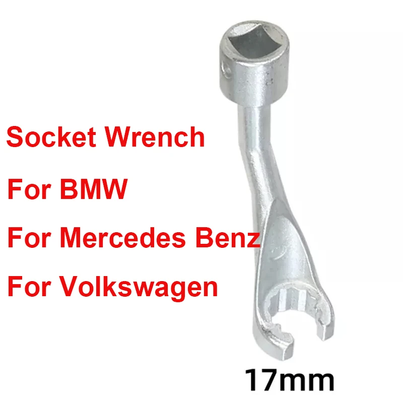 

17mm High Pressure Fuel Line Socket Wrench L Type Opening Hexagonal Oxygen Sensor Wrench for BMW Benz VW