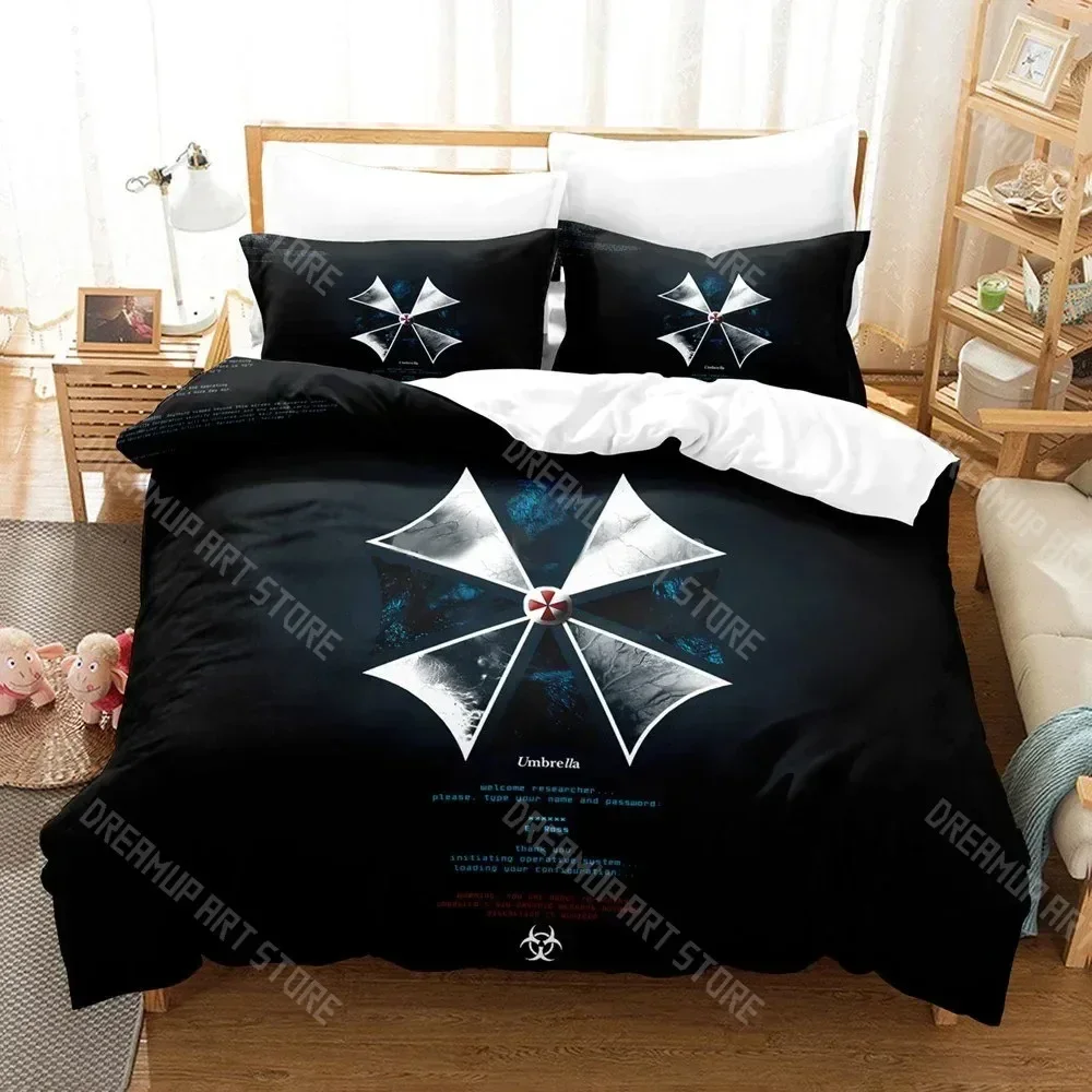 Exquisite 3D Print Red Umbrella Bedding Set Duvet Cover Bedroom Comforter Covers Single Twin King Size Quilt Cover Home Textile