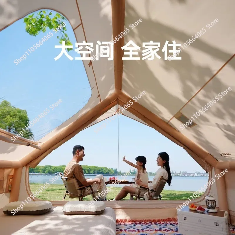for Family Outdoor Camping Quick Opening Inflatable Tent Travel Portable Oxford Cloth Explosion Proof Rain Shelter