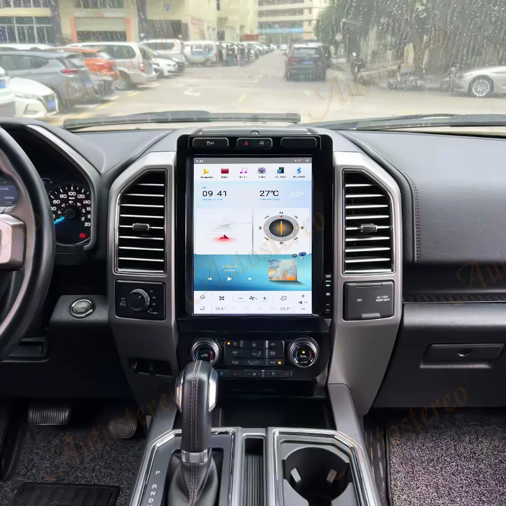 12.1 Screen Android Multimedia Player GPS Navigation For Ford F150 2015 2016 2017 2018 2019 Vertical Tesa Audio Radio Head Unit view 2