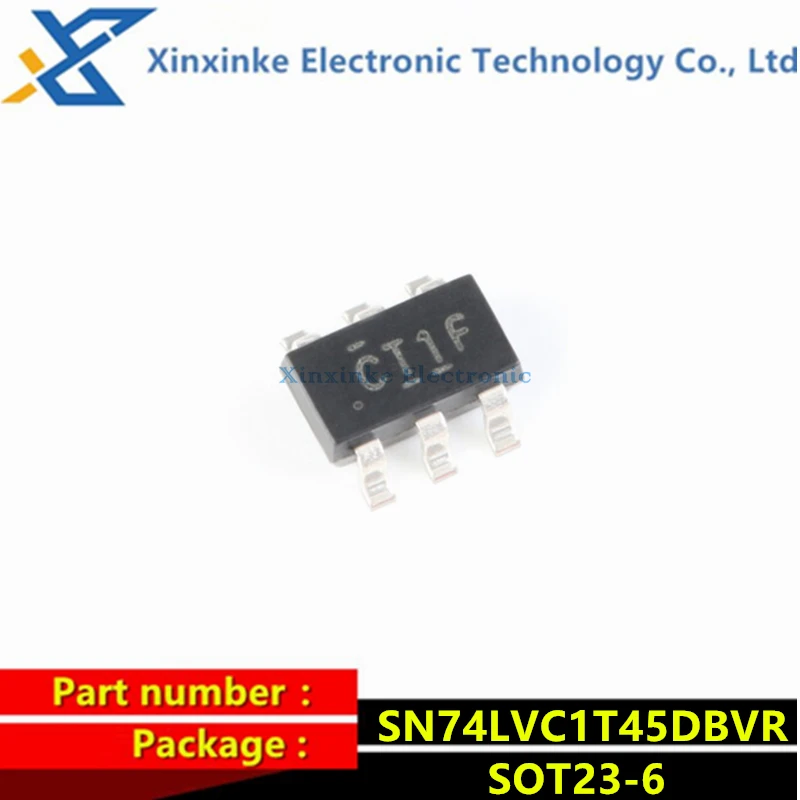 20PCS SN74LVC1T45DBVR 74LVC1T45 Marking：CT1F SOT23-6 Dual-Supply Bus Transceiver
