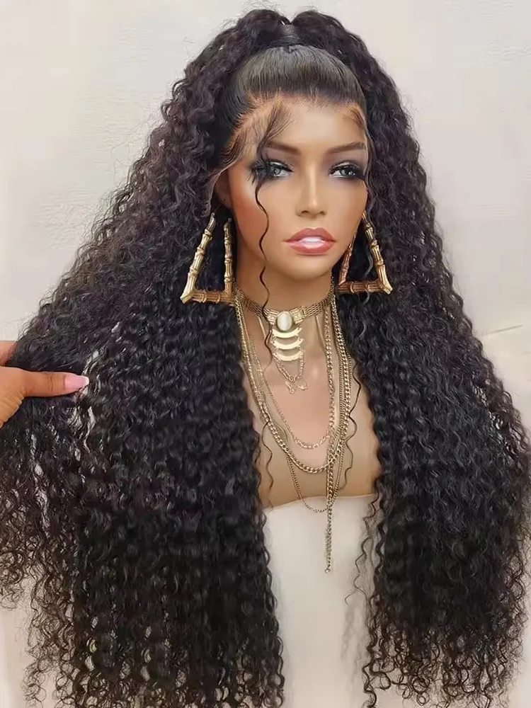 40 42 Inch 300% High Density Bouncy Jerry Culry 7x5 Glueless Human Hair Wigs Deep Wave 13x4 13x6 Hd Lace Frontal Wig For Black Women Malaysia Virgin Raw Water Wave Lace Front Wig Wet and Wavy Transparent Swiss Lace Wig Preplucked Hairline Bleached Knots