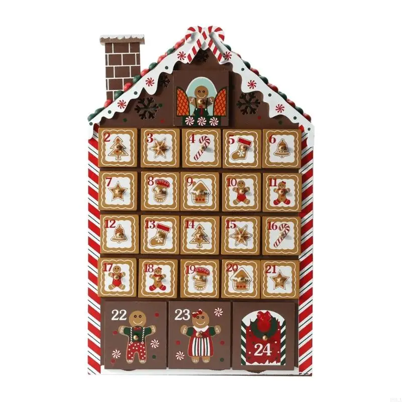 

2025 Новый деревянный фестиваль Адвент-календарь Тема дома Рождественский адвент-календарь для детей