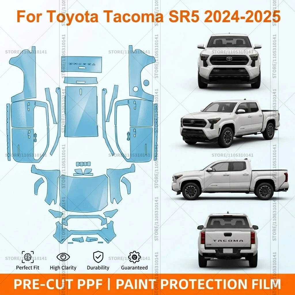 

Pre-Cut Paint Protection Film PPF Transparent Bumper Protector Automotive Clear Bra Car Film For Toyota Tacoma SR5 2024-2025