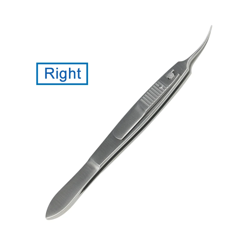 Three Type Choices Stainless Steel Stern-Castroviejo Fixation Tweezers Ophthalmic Instrument Left Right Straight