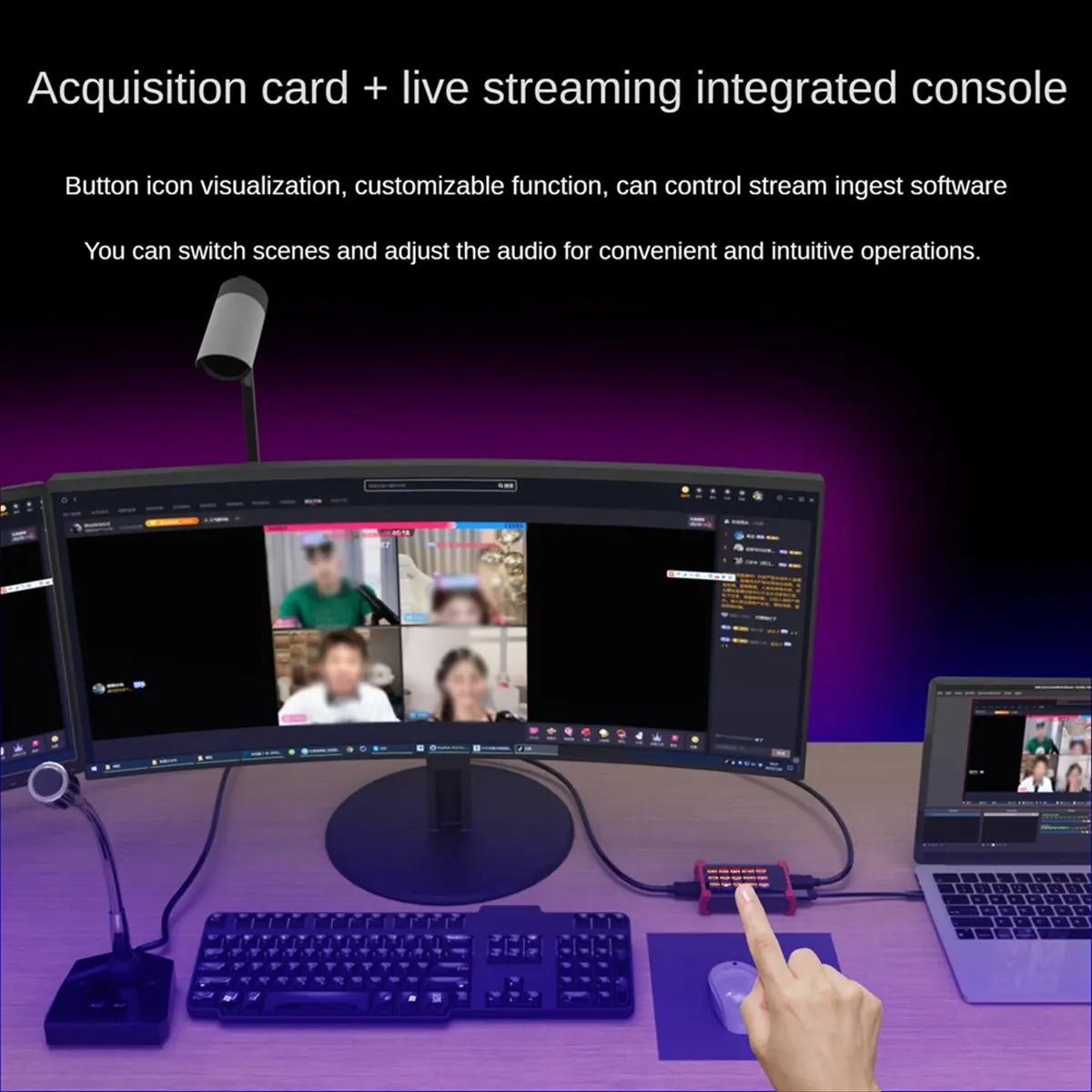 【Like】  4K HD Capture Card Live Broadcast Console Stream Box Visual Smart Custom Keyboard Stream Deck Capture Support OBS/TikTok
