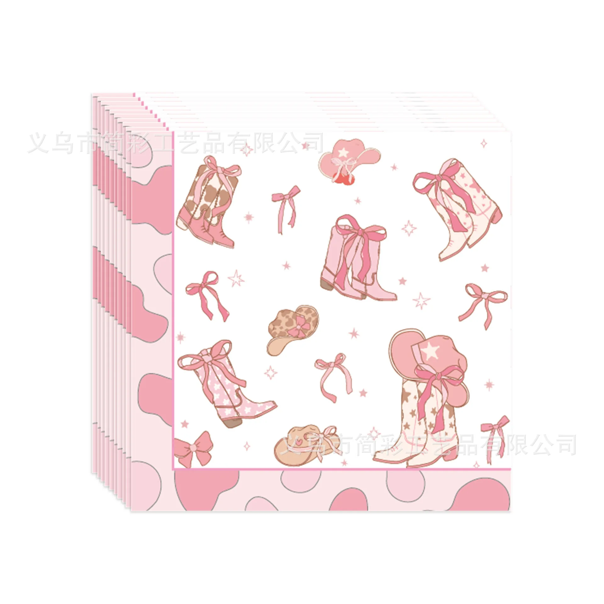 Rosa Cowgirl Prinzessin Geburtstagsdekoration Elegantes Einweg-Geschirr Teller Becher Ballons Babyparty Mädchen Partyzubehör – Detail 10