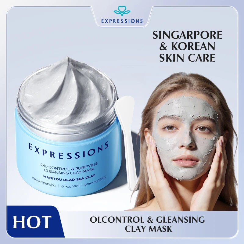 Oil Control Deep Cleansing Mud Mask|Hamamelis Virginiana|Centella Asiatica|Nymphaea Caerulea for Pore Tightening & Sebum Control