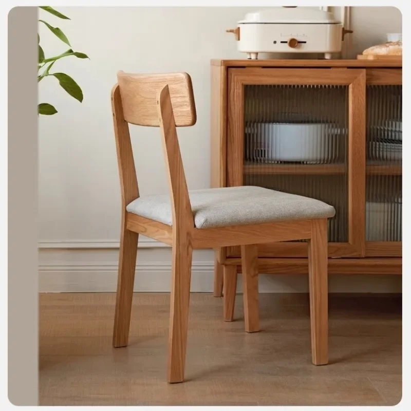 Modern minimalist soft bag leisure chair restaurant solid wood dining chair