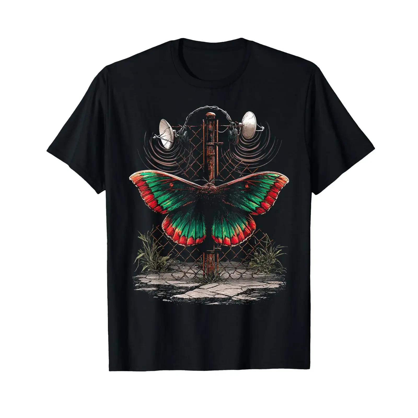 Musique Art Papillon Lover T Shirt vintage Washed Top For Everyday Wear Versatile Stylish Unisex Casual streetwear Slightly