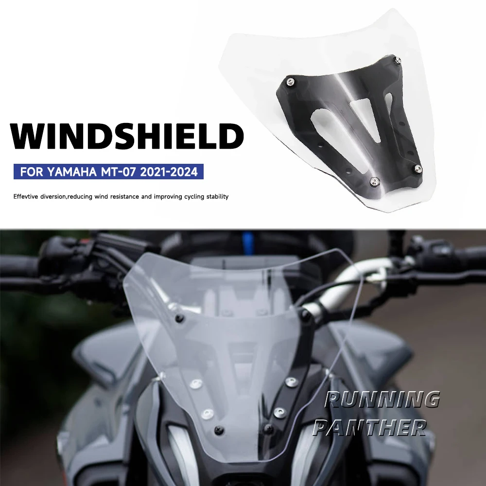 

Motorcycle Windshield Wind Deflector Windscreen Cover Guard MT-07 With Bracket For YAMAHA MT07 FZ07 MT FZ 07 2021 - 2024