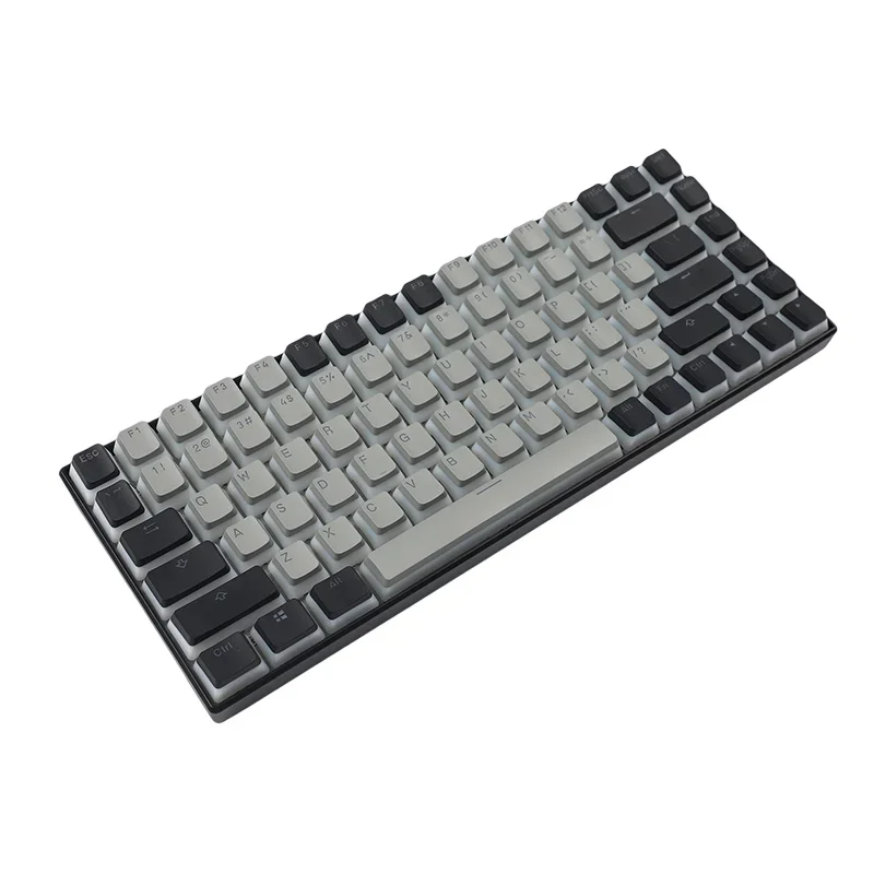 لوحة مفاتيح ميكانيكية شفافة من جلد الحليب بلونين PBT 104/84/87/68/63/61/أقحوان متقاطع مخصص