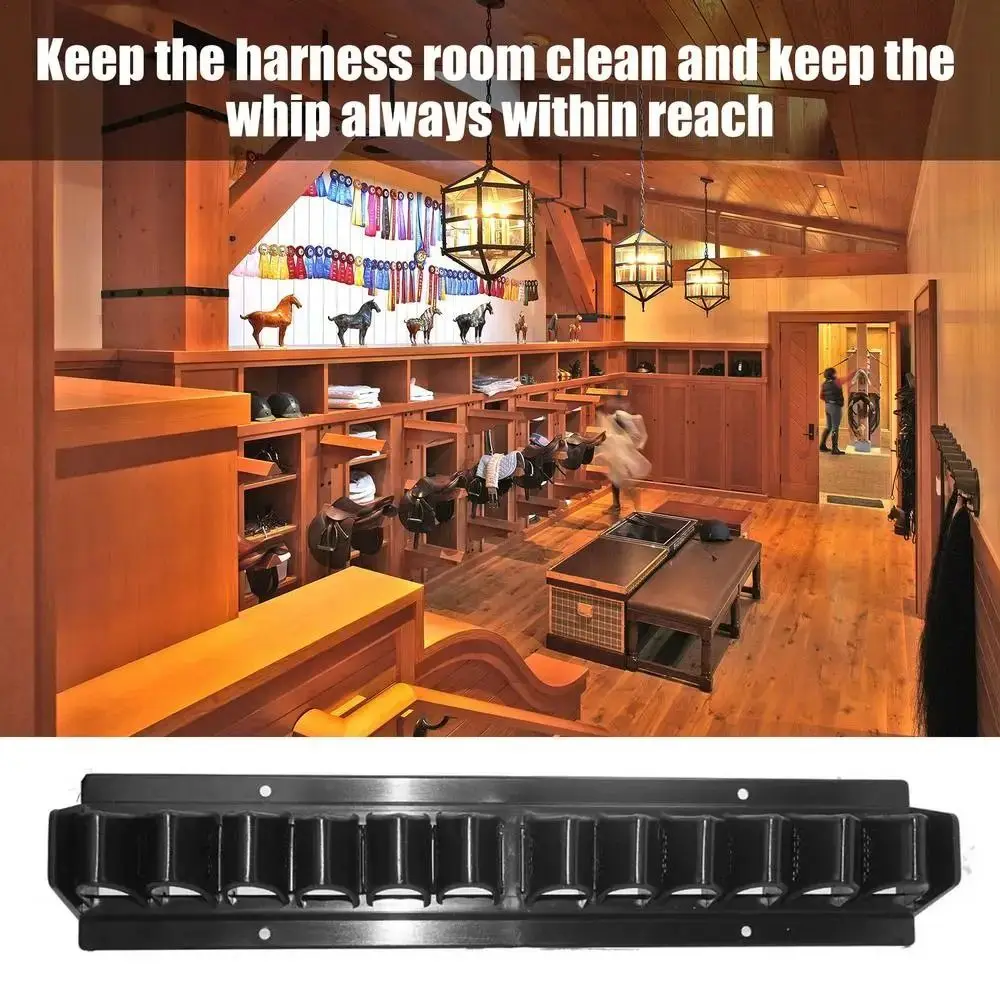 

1 шт., 12 слотов, стойка для хлыста, настенный пластиковый штабелируемый кронштейн для хлыста, держатель для хлыста для конского хлыста