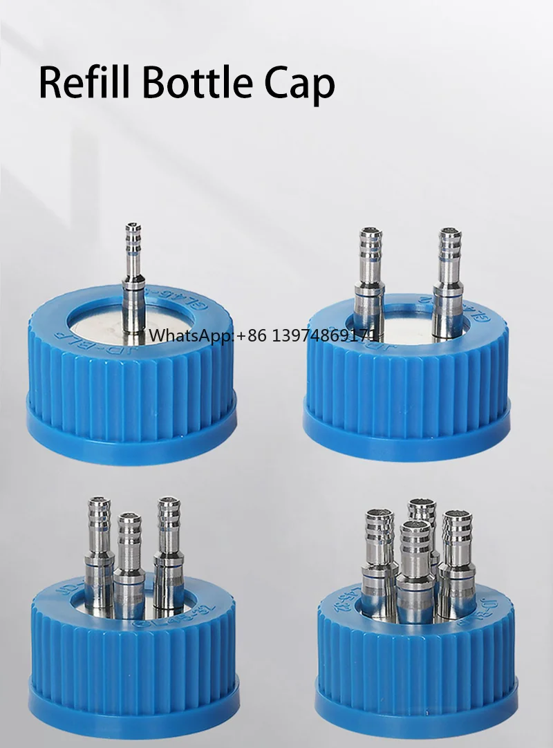 Xin Tester Refill Bottle Cap GL45 1-4Holes Stainless Steel Refill Bottle  Reagent  Open Top Media Bottle Screw Caps