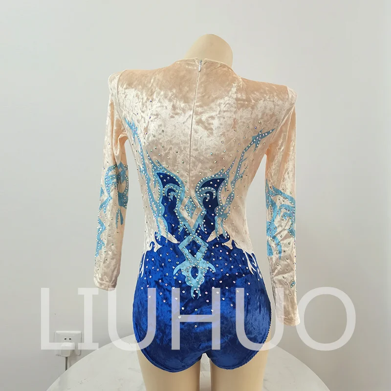 LIUHUO 리듬 체조 레오타드 긴 소매 어린이를 위한 경쟁적인 치어리딩 성능