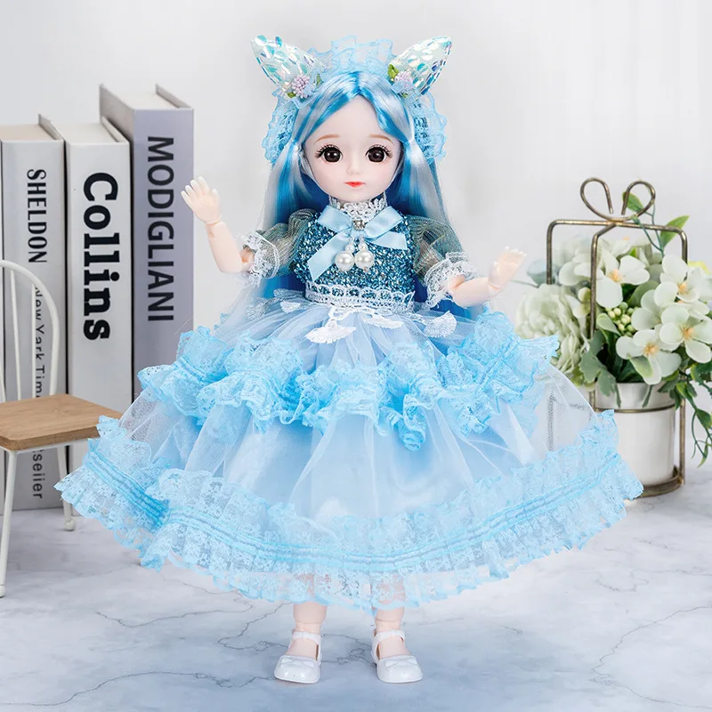 

30cm Sweetheart Princess Doll 1/6 BJD Joints Movable Lolita Princess Doll Girl Toys Birthday Gift 3D Real Eyes White Skin