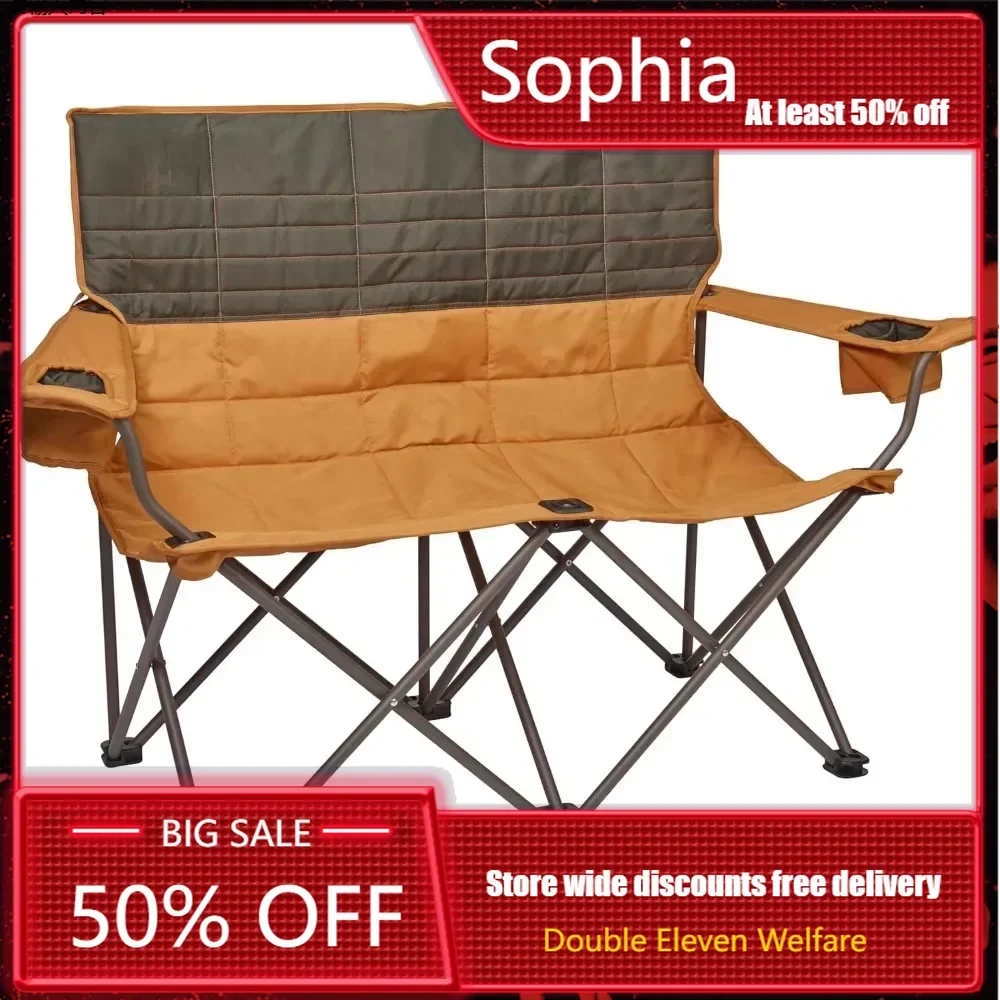 Loveseat Double Outdoor Camp Chair, 2-Person Camping, Festival, Concert Seat, Updated for 2022