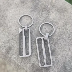 Pure Titanium Key Pendant Car Key chain Holder Classic TC4 Spring Keyring Waist Hanging Belt Buckle Accessory Friend Gift