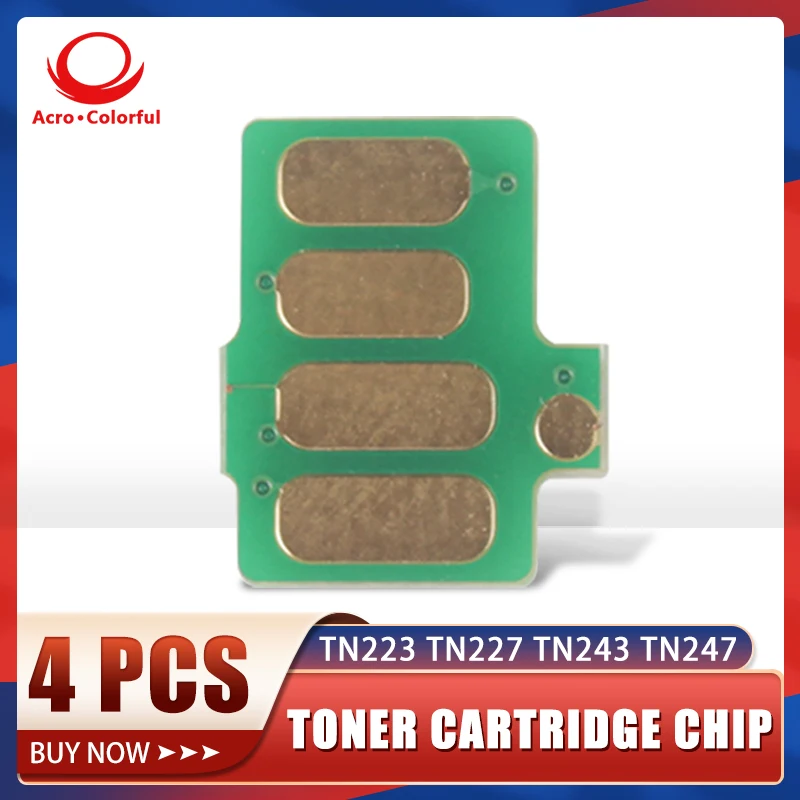 4 Stks/set Compatibel TN223 TN227 TN243 TN247 Toner Chip Voor Brother HL-L3210CW L3230CDW L3270CDW DCP-L3510CDW L3550CDW Cartridge