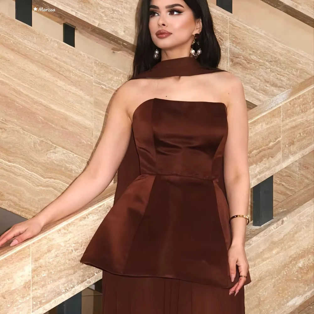 فساتين ماريسا الأنيقة خط فساتين نسائية أنيقة لحفلات الزفاف فساتين فاخرة مصنوعة حسب الطلب بدون أكمام للحفلات الراقصة