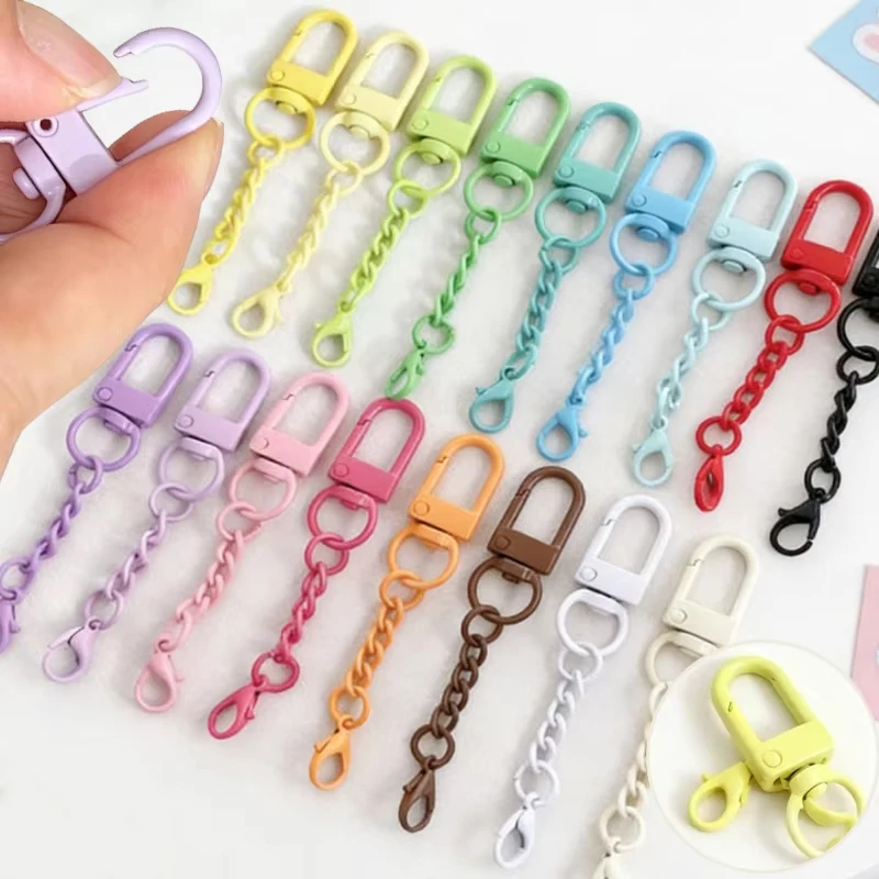 Random Color Alloy Various Shapes Lobster Clasp DIY Keychain Backpack Chain Jewelry Making Diy Accessories Wholesale
