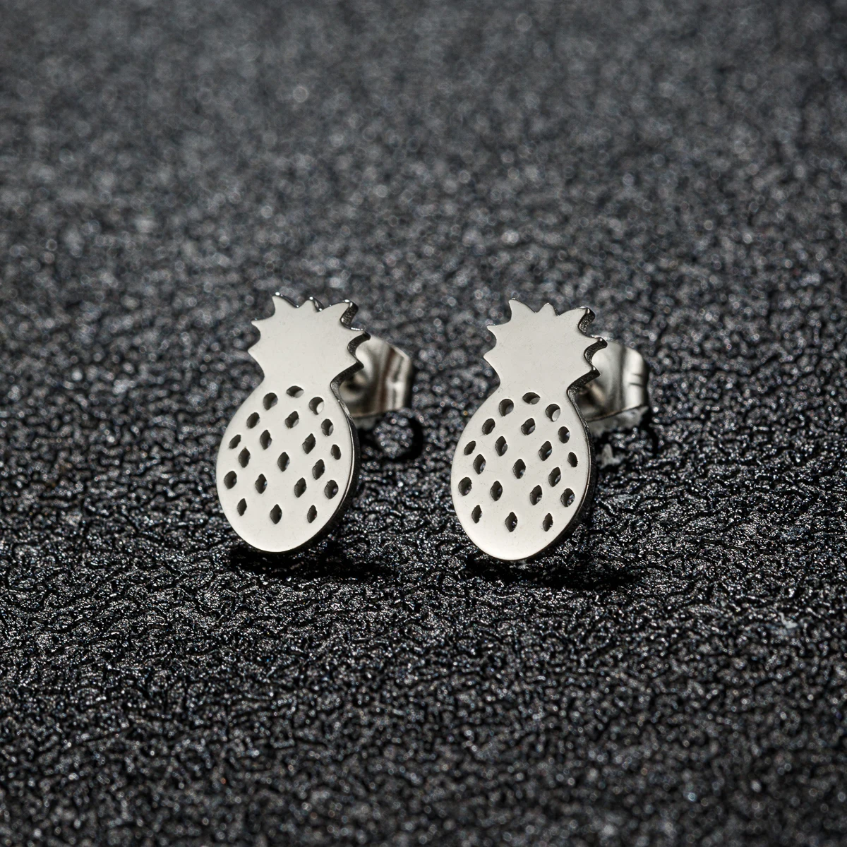 10Pair/Lot Small Fruit Pineapple Stainless Steel Stud Earrings For Women Girl Summer Jewelry Cartilage Earrings Pendientes Mujer