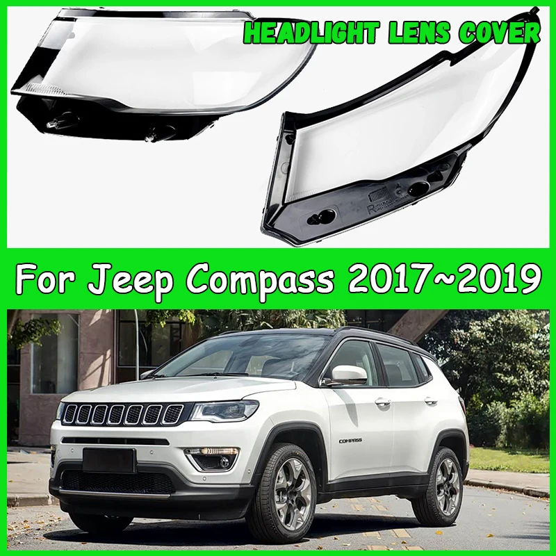 

For Jeep Compass 2017 2018 2019 Car headlight cover cap Headlamp Shade Head Lamp headlight lamp cover automobil parts accessori