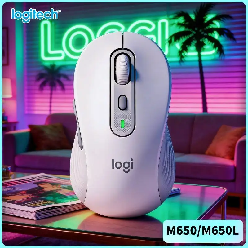 Logitech M650 Wireless Ergonomic Mouse - Dual Connectivity, Soft Thumb Rest, 90% Quieter Clicks, 20-Month Bluetooth Battery