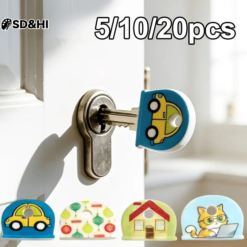 5/10/20pcs Silicone Key Protective Cover Key Decorations Key Organizer Flexible Identifiers Suitable For All Kinds Of Door Keys