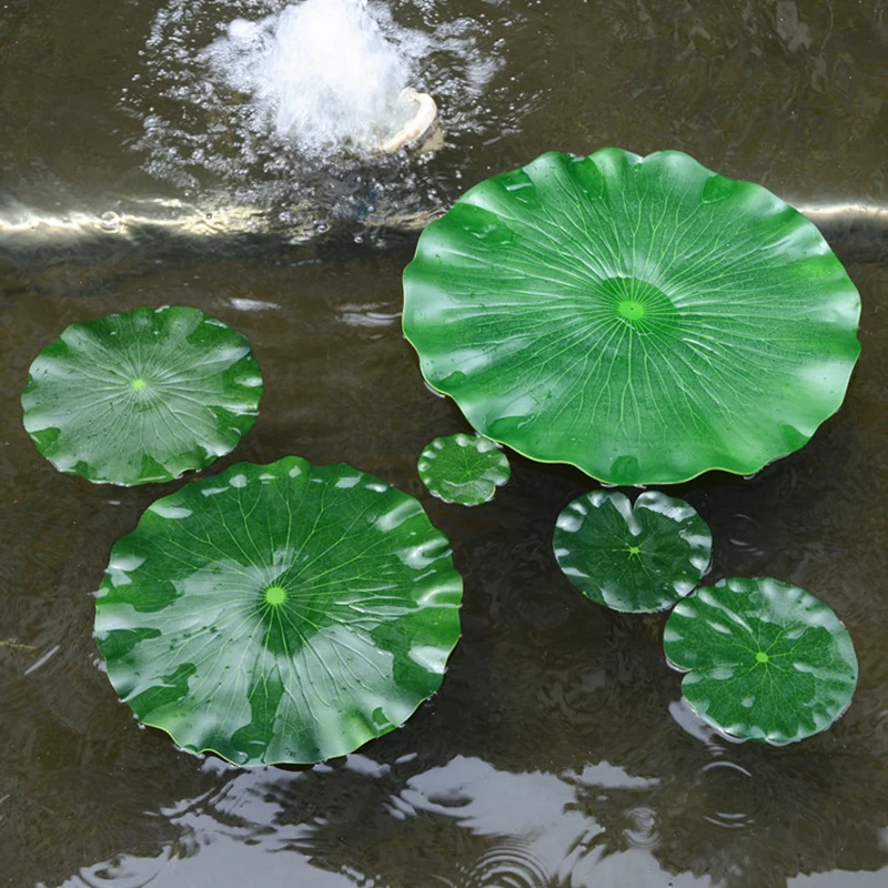 10/13/17/28/40/60cm Artificial Lotus Leaf for Garden Pond Water Pond Tank Plant Decoration Water Lily leaf Floating