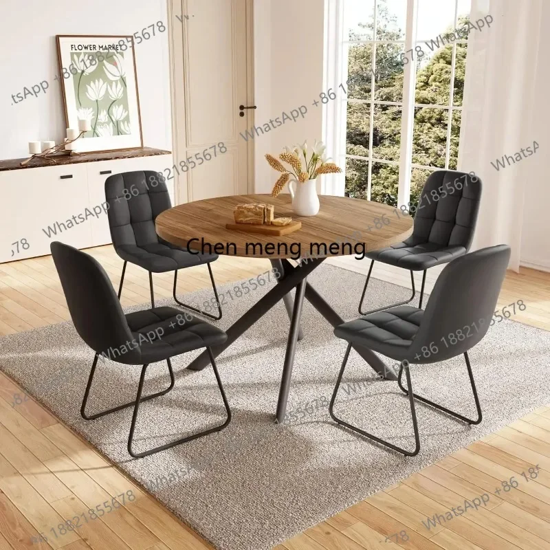 

RR Round Dining Table Set for 4, Mid Century Modern Small Coffee Set for Dining Room Kitchen Apartment Customized