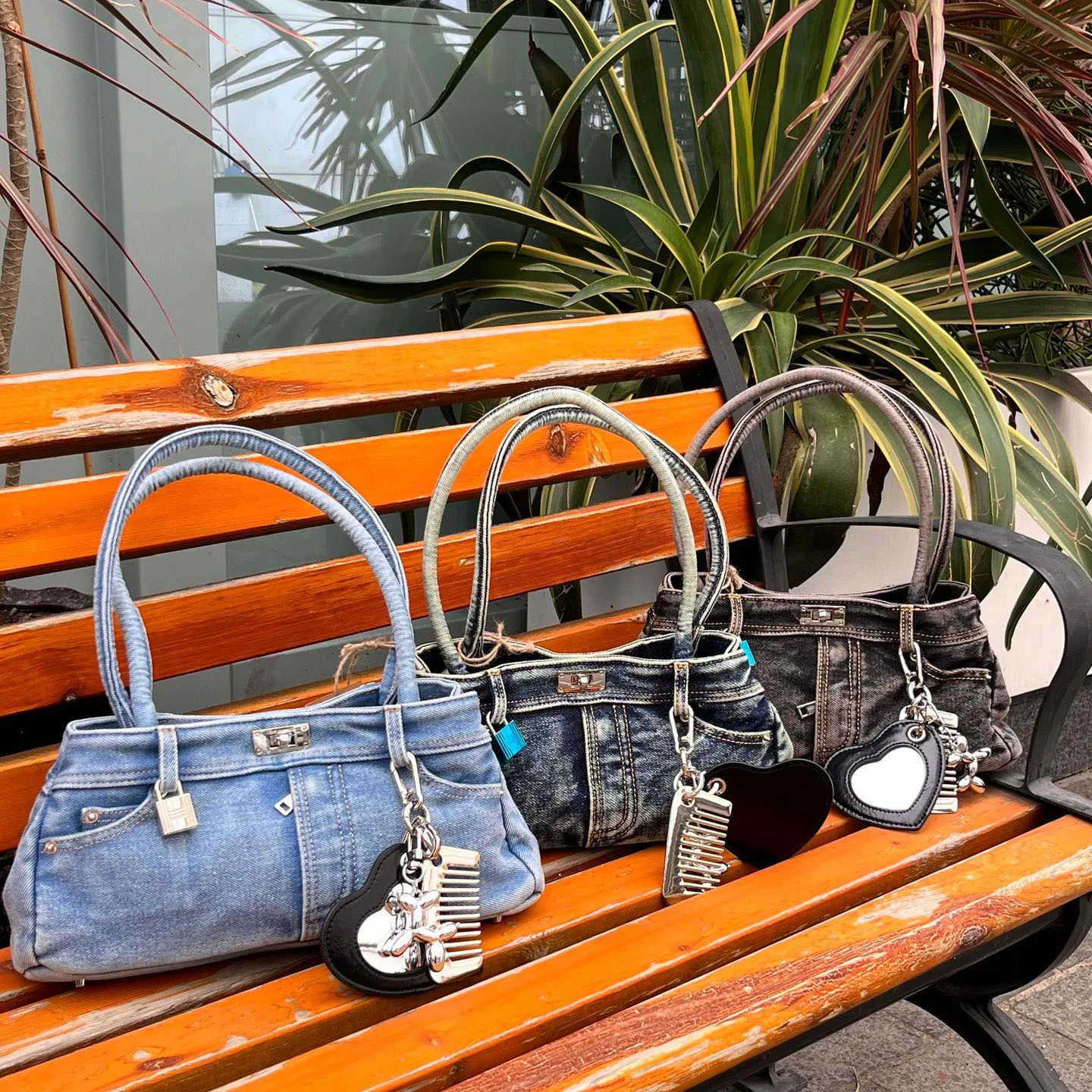   Jeans バッグ Jeans bag 2025 new niche design vintage old style washing denim