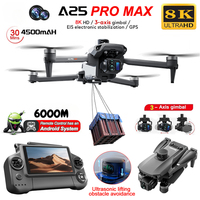 A25 PRO Professional GPS Drone With 8K Camera 3-Axis Gimbal WIFI 360 Obstacle Avoidance Touch Screen FPV Brushless RC Quadcopter