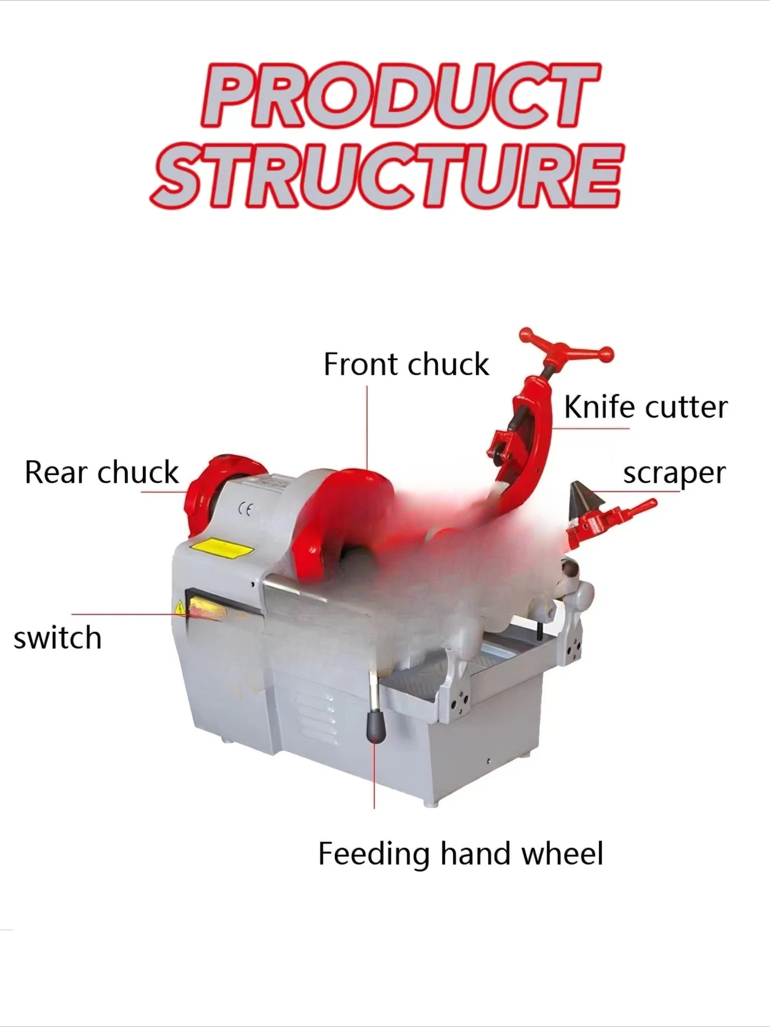 6 Inch High Speed Steel Die Pipe Threading Machine Light Steel Pipe Threading Machine 120/220/380V Pipe Tools