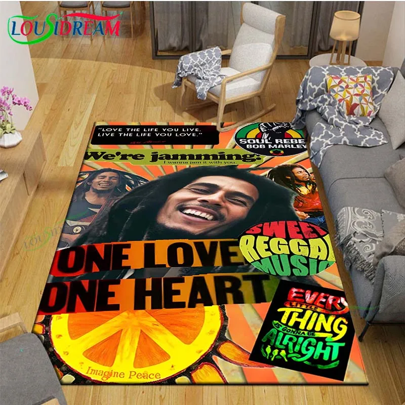 Pop Singer R-Reggae Bob Marley Printed  Carpet Living Room Anti-Skid Area Rug Kids Bedroom Mats Yoga Mat Large Carpet Decor