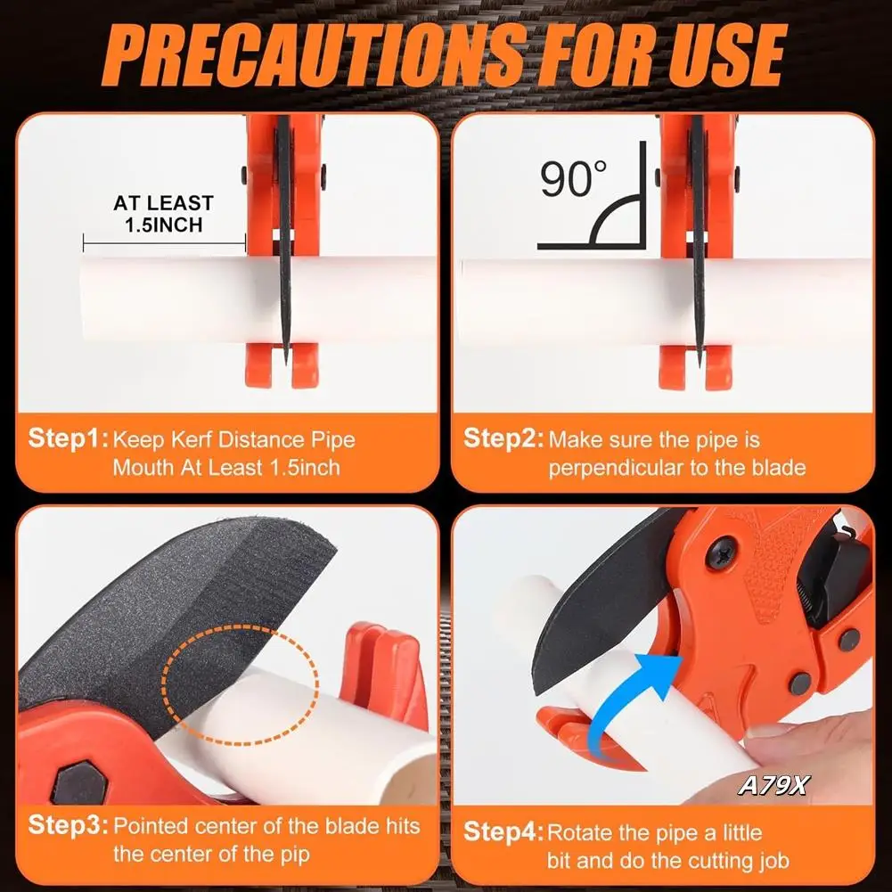 

PVC Pipe Cutter, Ratchet PVC Pipe Cutting Tool Home DIY Enthusiasts, Plumbers, Electricians & Auto Mechanics