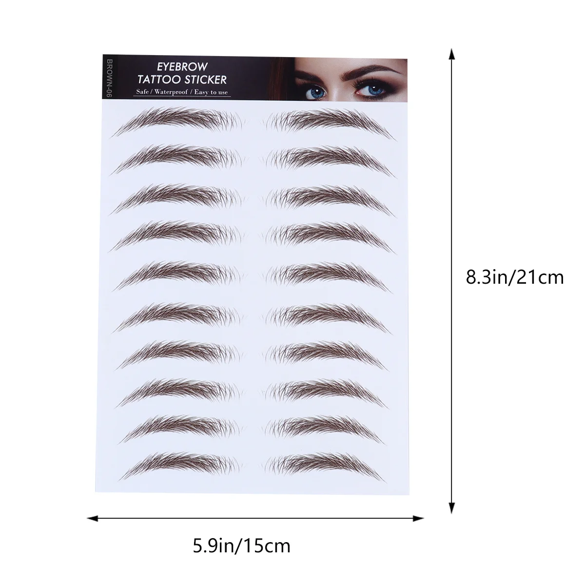4 قطعة استنسل الحواجب 6d تشبه الشعر مقاوم للماء الحواجب الصناعية سهلة التطبيق وإزالة ملصقات الحاجب الحواجب الصناعية مستحضرات التجميل #5