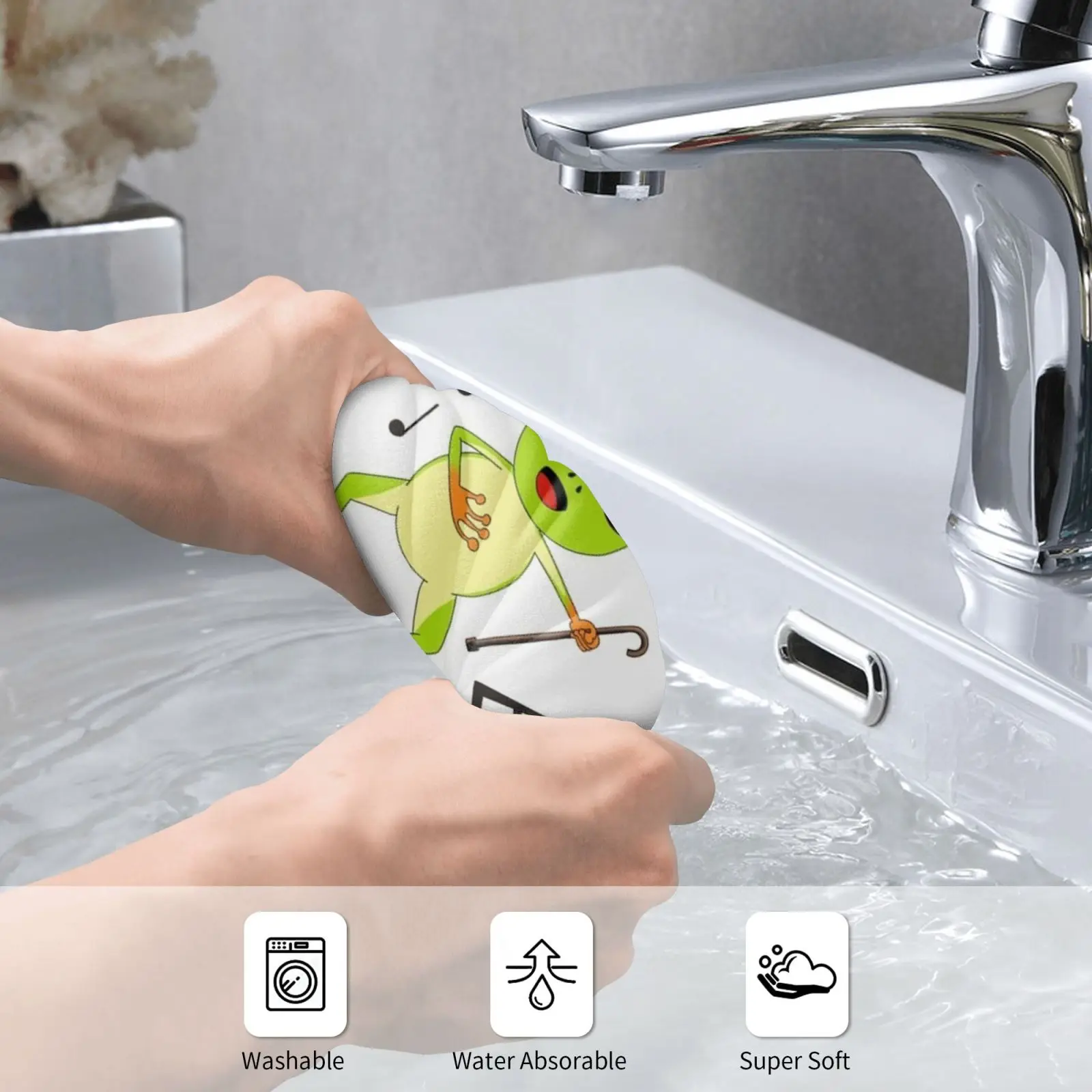 Pretty Dancer Frog With Vivid Colored Top Hat. Bath Towel Beach Cushion Frog Toad Lovely Pretty Cute Dance Dancer