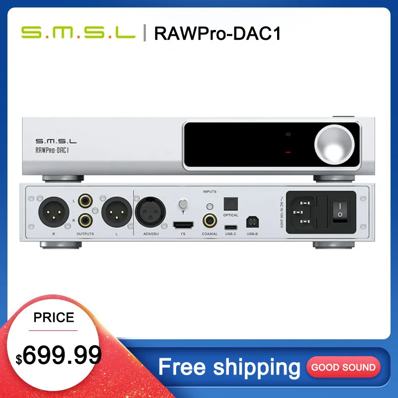 SMSL RAWPro-DAC1 Decoder MQA MQA-CD ES9039MSPro Bluetooth 5.1 Support LDAC DSD512 PCM 32Bit/768kHz DAC1 RAW PRO DAC1