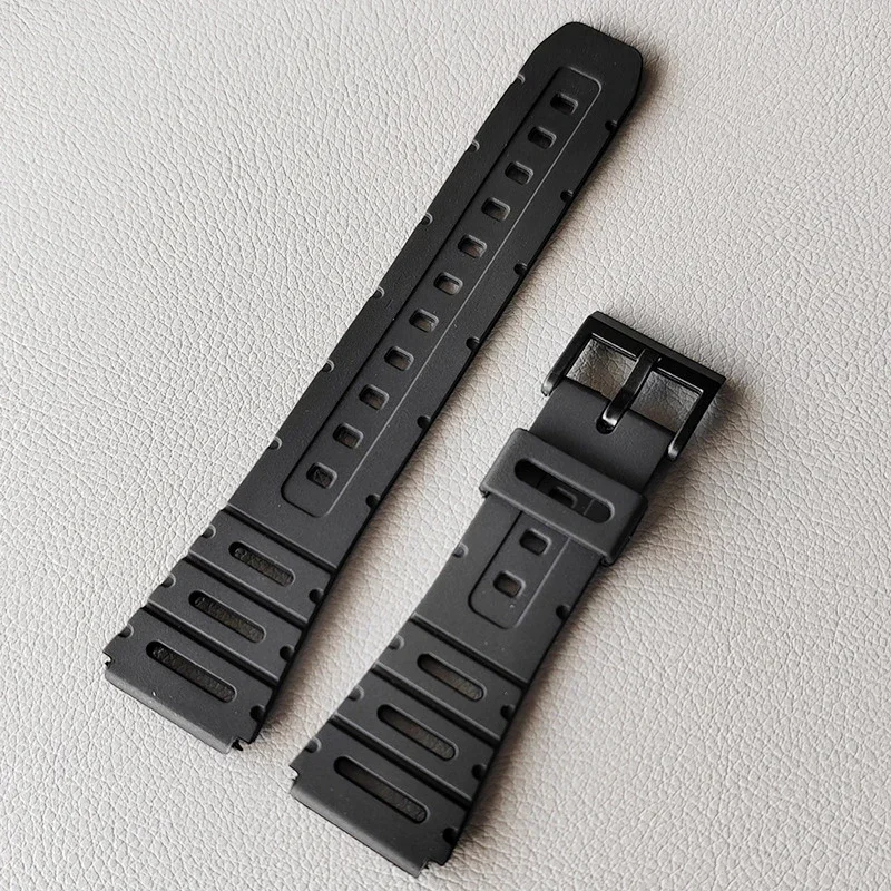 20mm Rubber Strap for Casio W-720 W-722 W-741 WL-100 CA-53 CA-61 Sport Waterproof Black pu Men Replace Bracelet Watch Band Belt