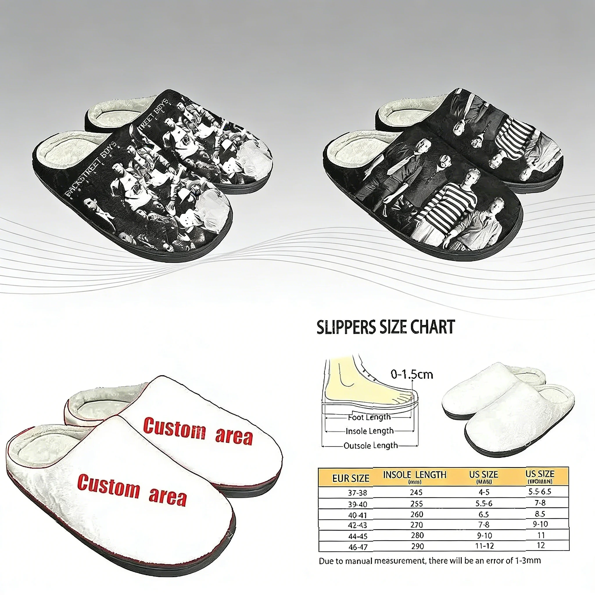 

Backstreet Boys Custom Cotton Slippers Plush Thermal House Sandals for Adults