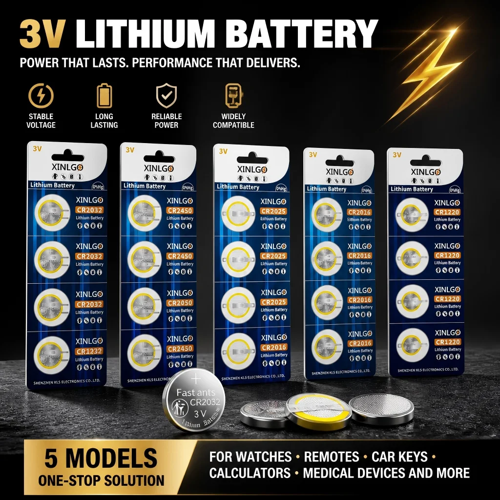 20Pcs Assorted CR2032 CR2450 CR2025 CR2016 CR1632 CR2477 CR1220 3V Lithium Battery With Solder Tabs For Car Key Remote Fob
