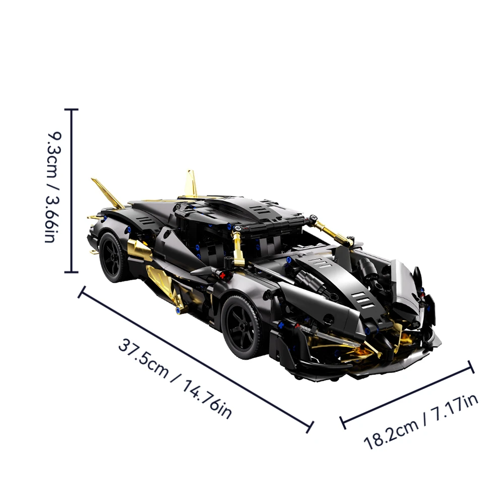 DIY Supercar Model Kit 1000pcs Black Apollo Building Blocks Creative Technical MOC Assembly Bricks Desk Decor Adults Kids Gift
