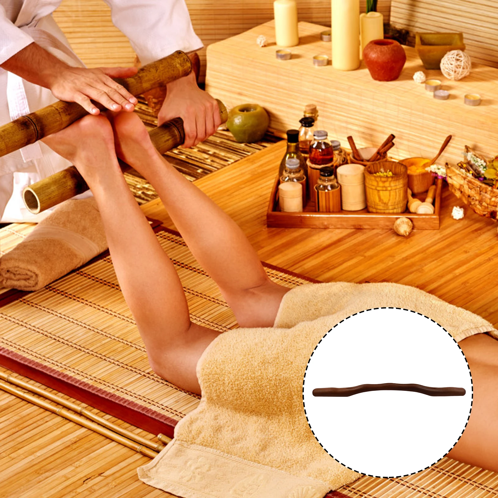 

1Pcs Massage Stick Beech Wood Meridian Body Roller Acupressure Tool for Neck Shoulder Back Foot Relief Home Use Massaging Rod
