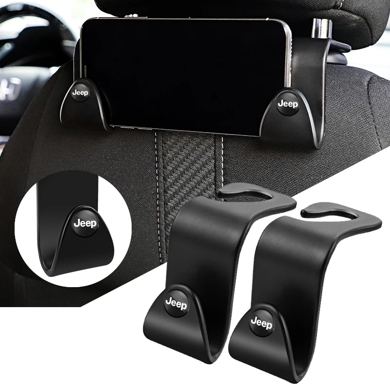 Ganchos para asiento de coche Jeep, soporte de almacenamiento para asiento trasero, para Jeep Renegade Compass Grand Cherokee Wrangler Patriot Rubicon Liberty, 2 uds.