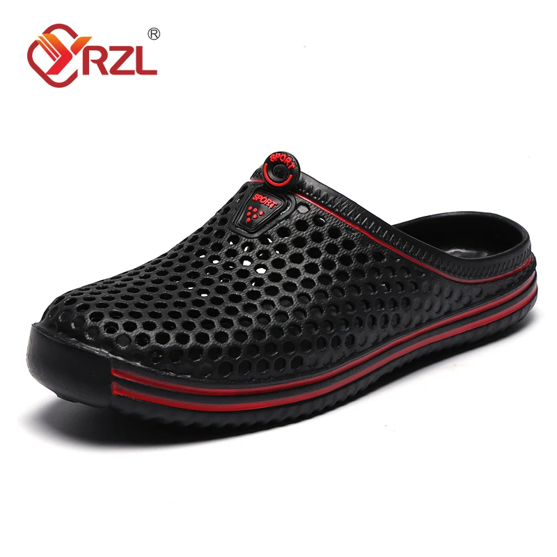 YRZL Summer Men Sandals Light EVA Men\'s Casual Shoes Hole Shoes Clogs Lovers Home Garden Outdoor Male Beach Flat Slippers