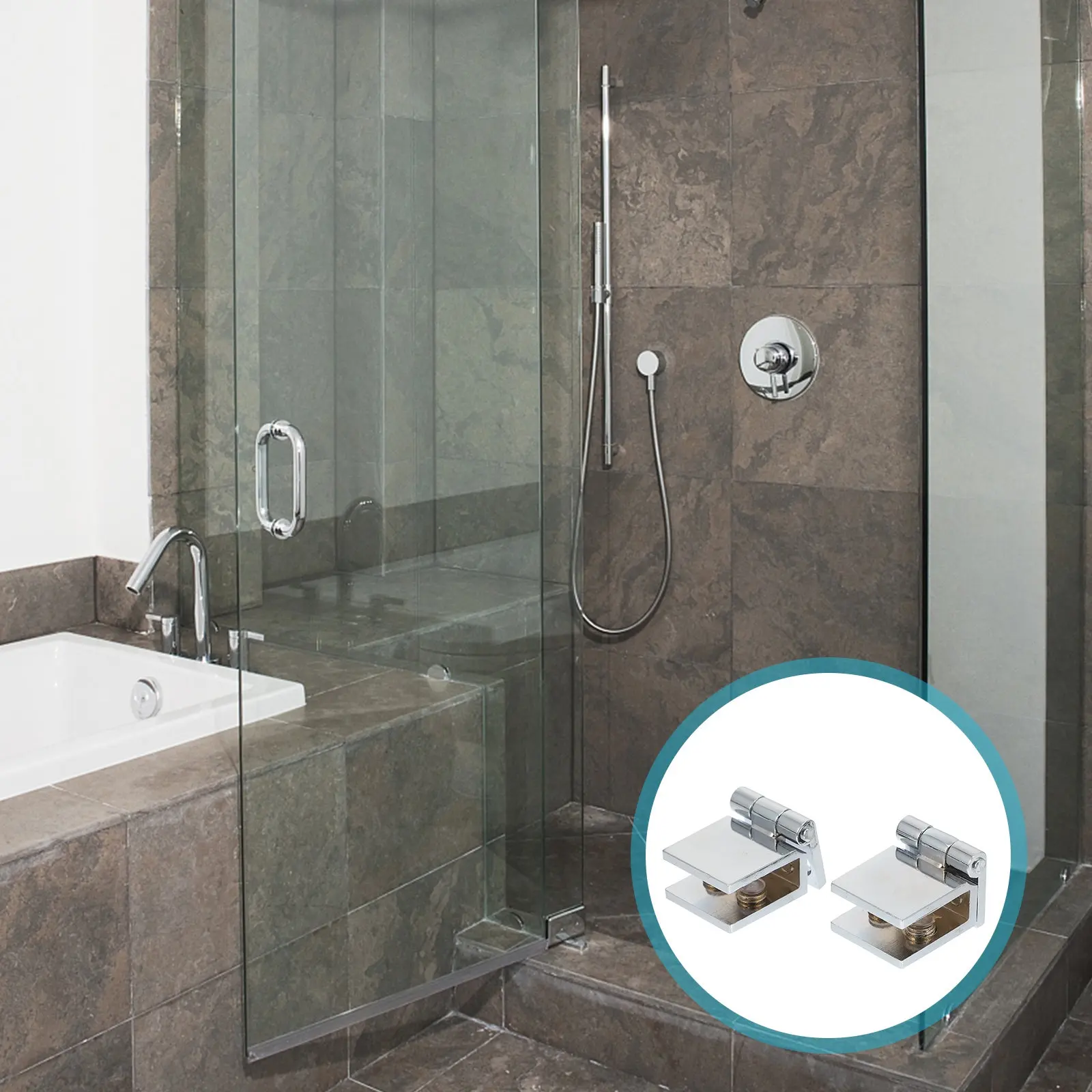 2Pcs Display Cabinet Hinge Glass Door Hinge for Frameless Glass Doors Cabinet Wine Storage Units Sturdy Reliable Smooth Opening