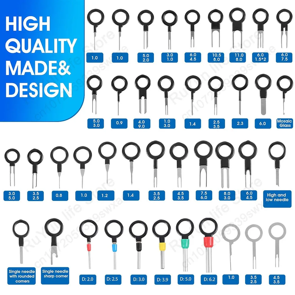 Universal Terminal Removal Tool Kit 41/76Pcs Electrical Connector Pin Depinning Tools Wire Pin Extractor Repair Car Disassembly